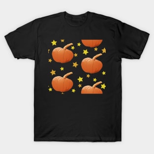 Pumpkins and Stars Tile (Purple) T-Shirt